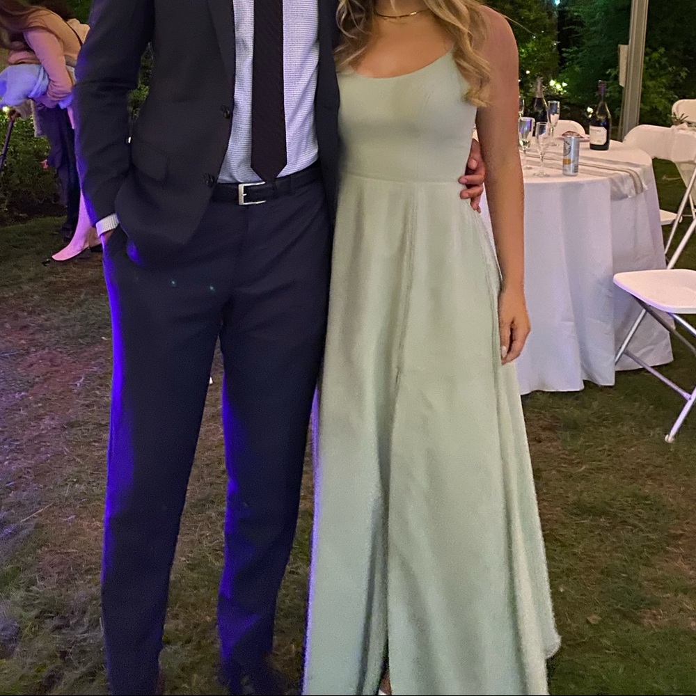 Azazie Everett Dusty Sage Bridesmade Dress